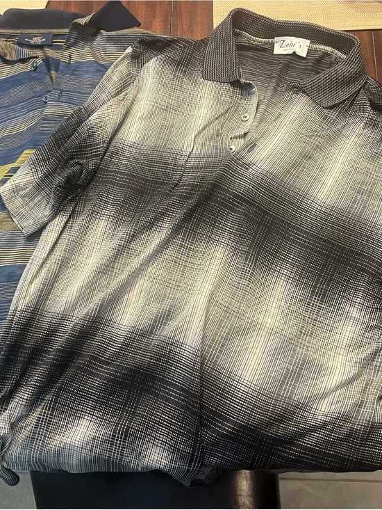 zeni’s. maglificio mg Other - Men’s Black & White Patterned Button-Down Polo Shirt 2 for 1 the blue shirt is f
